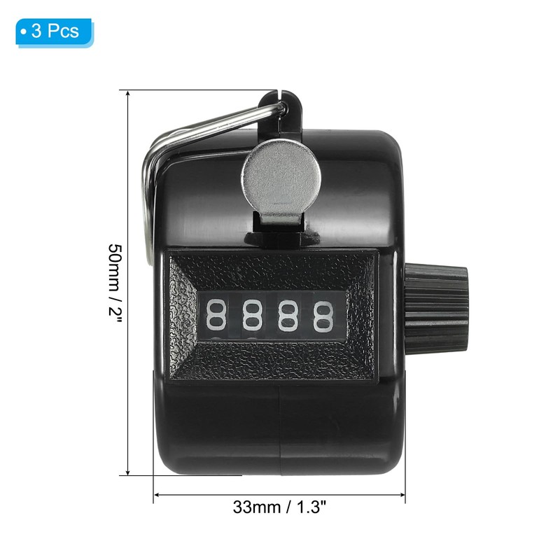 PATIKIL Clicker Counter, 3 Pack Handheld Tally Counter Mechanical 4-Digit