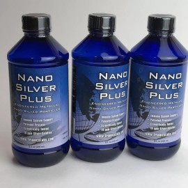 Trionics Labs 3x  Nano Silver Plus Engineered Metallic Nano Silver Particles 8 oz