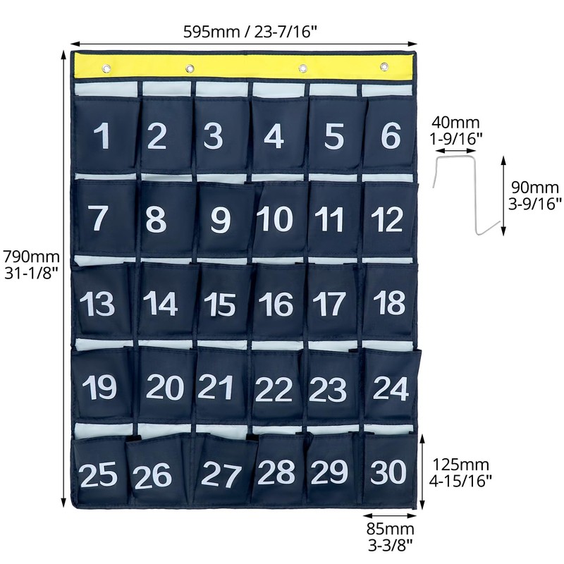 QWORK® Storage Bag with 30 Pockets - Space Saving Phone
