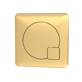nuie MDPB03 Modern Bathroom Dual Flush Square Brushed Brass Push Button for Use with Concealed Cistern (Cistern Not Included), 70mm, Brushed Brass