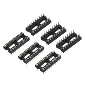 sourcing map DIP IC Chip Socket Adapter Flat Pin 18P 2.54mm Pitch IC Socket for PCB Board Chip 6 Pack