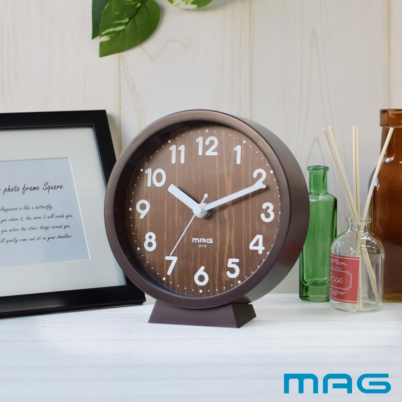 MAG Small Compact Wall Clock, Table Clock, Wall/Table Dual-Purpose Stand,