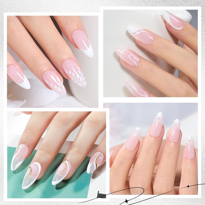 CHERIMOYA Esmalte Liner 8ml,Fino para Punta Francesa-Blanco