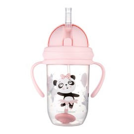 Canpol babies 56/606 270ml 6+m Exotic Animals Pink Leakproof Cup with Weighted Straw