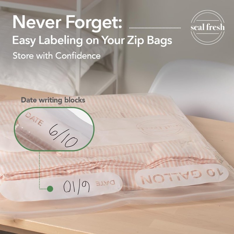 Seal Fresh Seal Fresh 10 Gallon Large Plastic Storage Bags