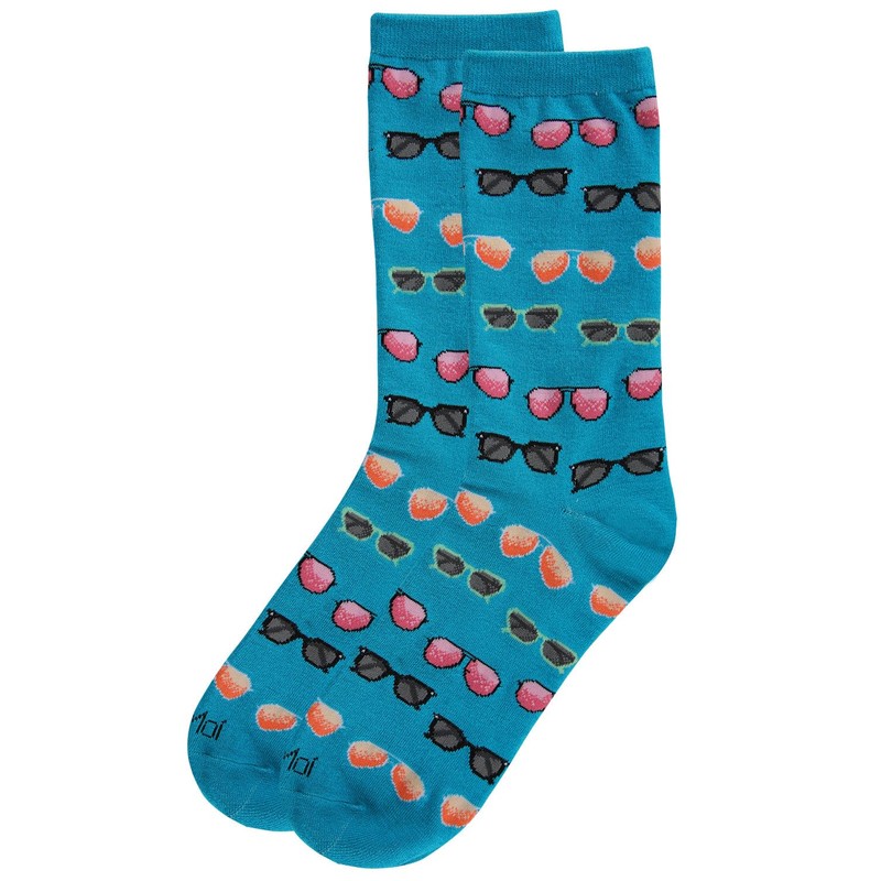 MeMoi Future So Bright Rayon Blend Crew Socks Black 9-11