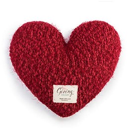Demdaco Giving Heart Cranberry Red 10 x 11 Cotton Decorative Throw Pillow