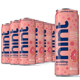 Hint Sparkling Water, Pink Grapefruit - Carbonated Fruit-Infused Water with Electrolytes, Zero Calories, and Sugar Free - 12 Fl Oz Cans (Pack of 12)