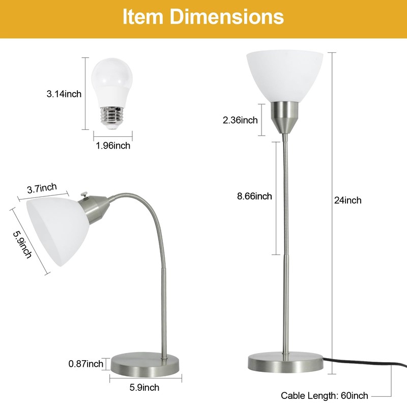 RISLG LED Desk Lamp for Home Office, 3 Levels Dimmable