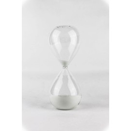 Lemonti Timeless Glass Sand Timer | 45 Minutes in White | Also in 10/15/30/45/60 Minutes | as Decoration for the Office, Kitchen as well as Time Indication for Children