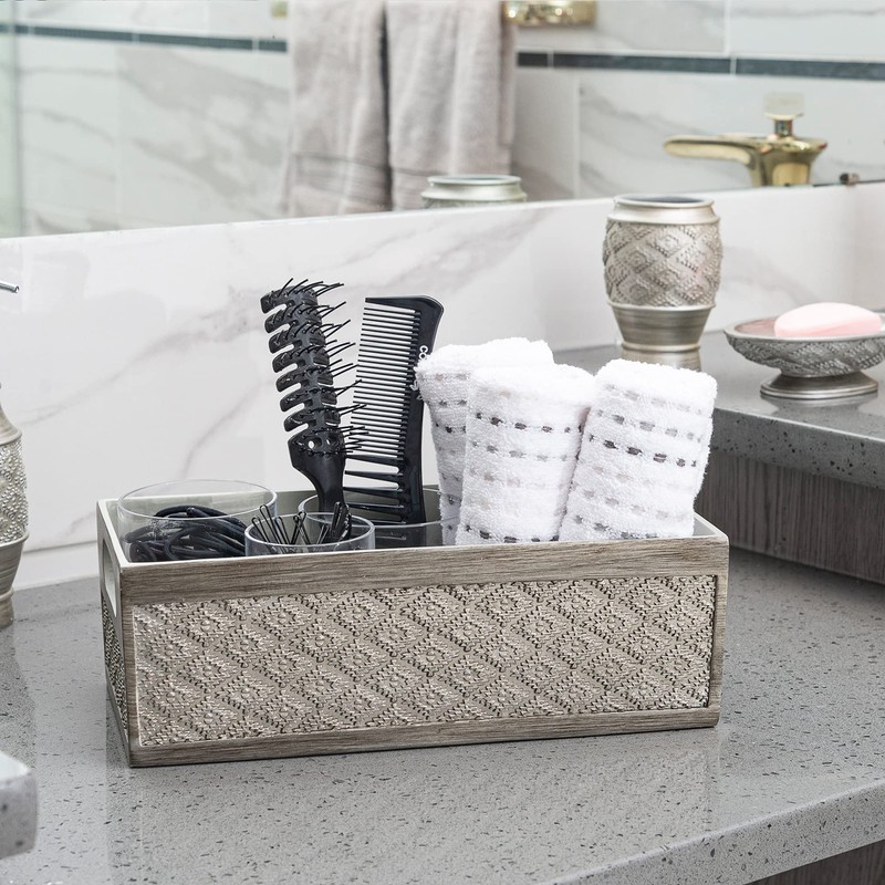 Creative Scents Dublin Silver Bathroom Decor Box Toilet Paper Holder