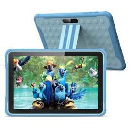 PRITOM Android 13, 10 inch Kids Tablet, Parental Control, 6000mAh, Quad Core Processor, 2GB RAM, 64GB ROM, HD IPS Touch Screen, Google Play, YouTube, Kids-Tablet Case(Blue)