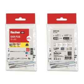 fischer - Long Dowels and Screws Nylon SXR 10 x 120, fischer Wall Concrete, Bag of 4