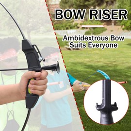 MOYJ Recurve Bow and Arrow Kit Adjustable LBS Easy Carry Sucker Fiberglass Arrow Bow Set Outdoor Beginner Shooting Archery Complete Set of Backyard Accessories Gift (Black)