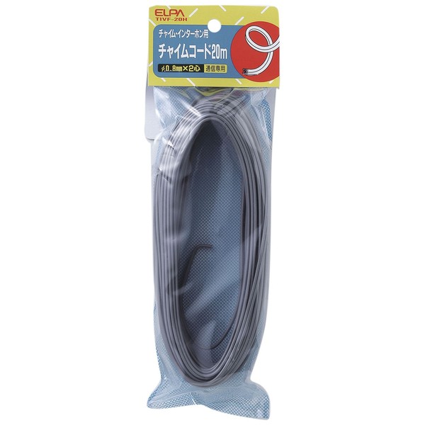 エルパ (ELPA) チャイムコード インターホン 配線 20m 0.8mm×2心 グレー TIVF-20H(GY)