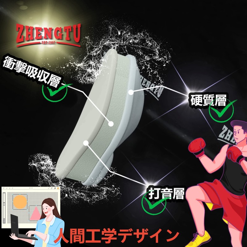 ZTTY Thick Boxing Punching Mitts Arch Shape Training Muay Thai