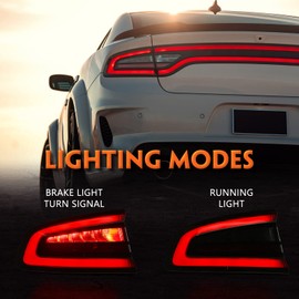 VLINCAR for Dodge Charger Outer Tail Light Assembly 2015 2016 2017 2018 2019 2020 2021 Factory OEM Taillights LED Rear Brake Light Tail Lamp Left Driver Side LH 68213145AC