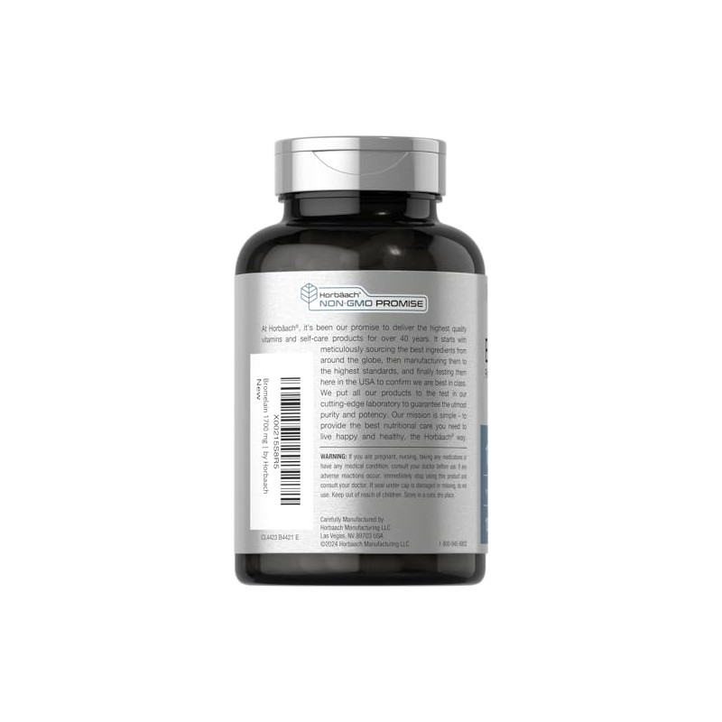 Horbäach - Bromelina 1700 mg - 120 cápsulas - Apoya
