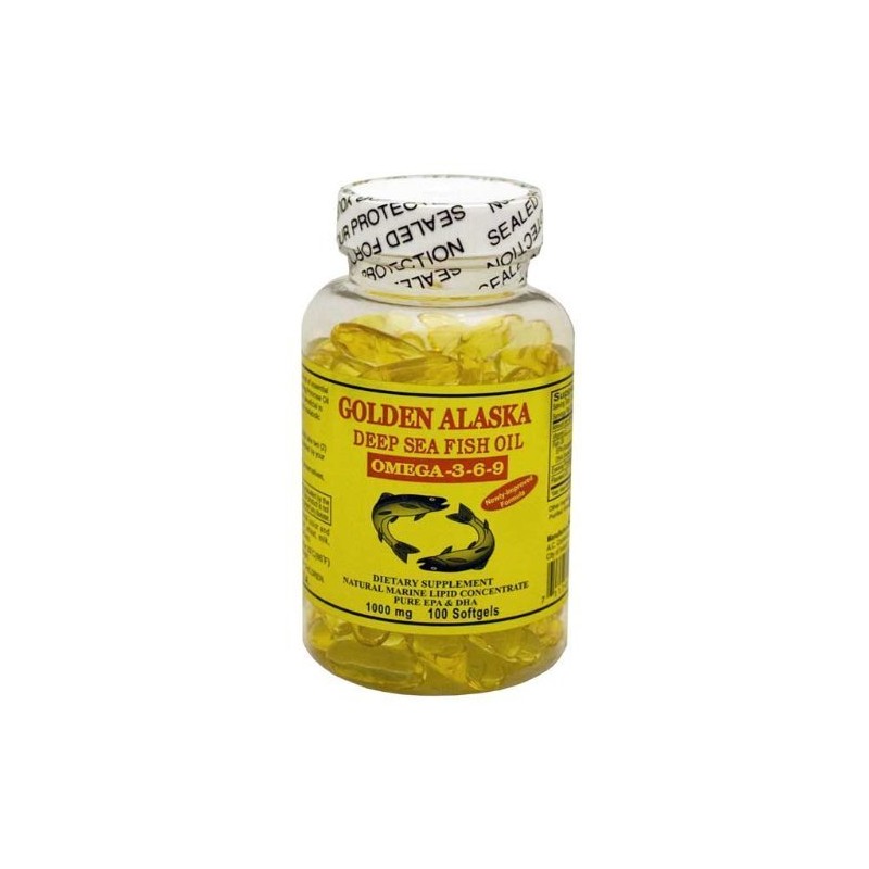 Golden Alaska Deep Sea Omega-3-6-9 Fish Oil 1000mg 100 Softgels