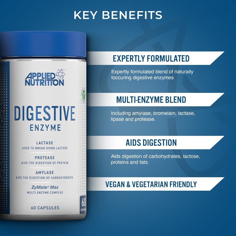 Applied Nutrition Digestive Enzyme - Vegan Digestive Enzymes Capsules, with