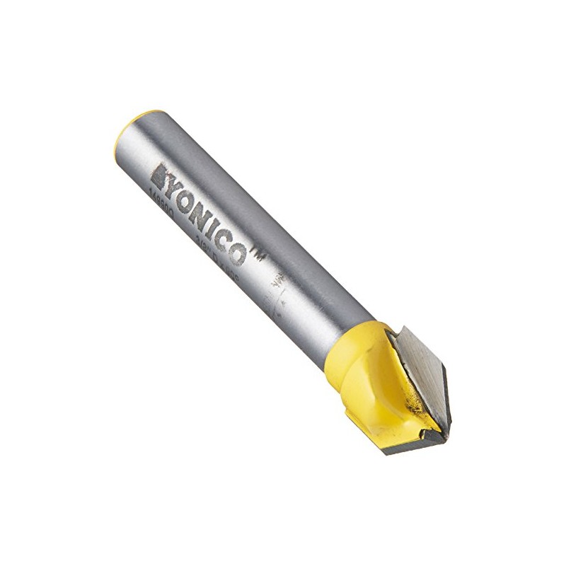 YONICO V Groove Router Bit 90 Degree X 3/8-Inch Diameter