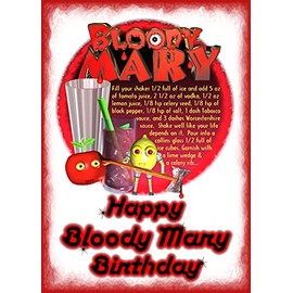 ValxArt Happy Bloody Mary Birthday Recipe Greeting Card