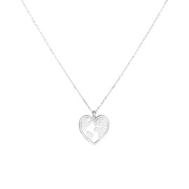 WearTravelers Herz und Globus Anhänger Kette aus Sterlingsilber - Made in Italy - Geschenkidee für die reisende Frau - Modell Napoli (Silber)