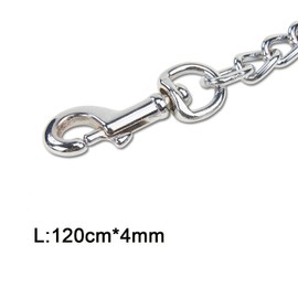 OFKP Large Stainless Steel Metal Nylon Handle Dog Chain, Heavy Duty Dog Leash (120cm*4mm)