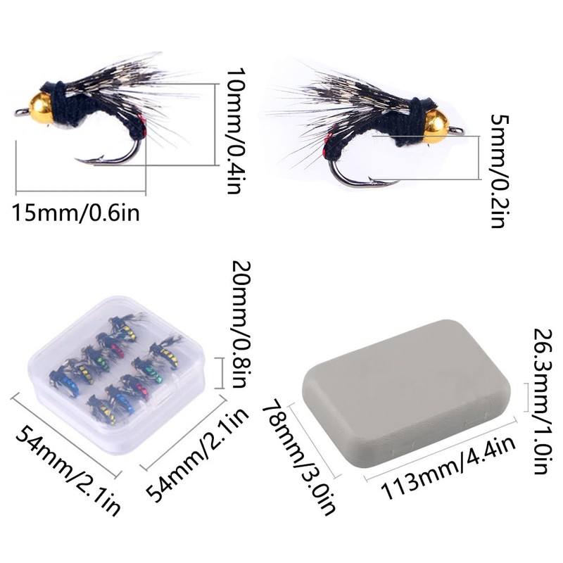 10 Pieces Trout Flies Lures, Imitation Insects Flies Baits Bionic