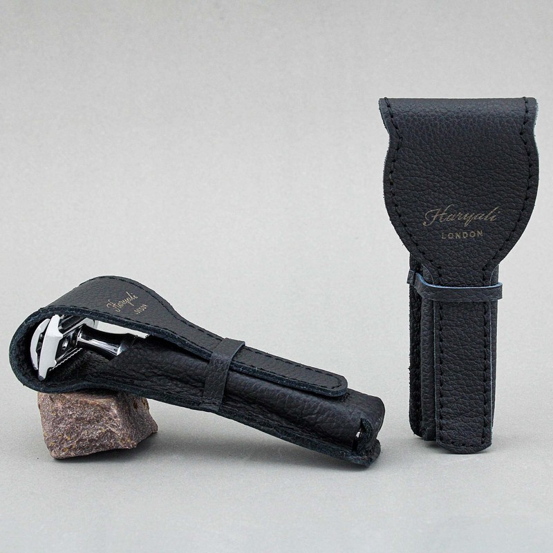 Haryali London Leather Double Sided Safety Razor Case / Travel