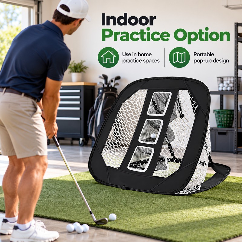 Foldable Golf Chipping Net - 3 Target Openings, Portable Pop-Up