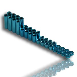 mokedo-factory M4WD Aluminum Spacer Set 1.5mm/3mm/6mm/12mm 8 Each (Blue)