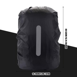 RDNKVB 2pcs Black Backpack Rain Cover Backpack Waterproof Rain Cover Rain Poncho with Reflective Sheet Non-Slip Cross Buckle Strap for Hiking Camping Cycling