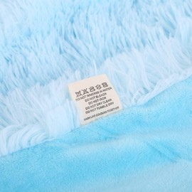 MYRU Plush Super Soft Blanket Bedding Sofa Cover Furry Fuzzy Fur Warm Throw Qulit Cozy Couch Blanket for Winter (51"x63", Light Blue)