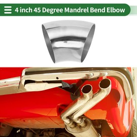 Motoforti 4pcs 4" Inch OD 45 Degree Mandrel Bend Elbow Tube Car Modified Exhaust Pipe Tubing Piping Thickness 2.0mm/14GA 102x140x2.0mm 304 Stainless Steel Silver Tone