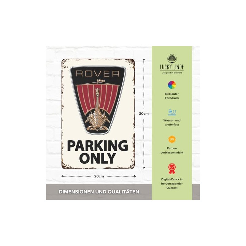 LUCKYLINDE Retro Tin Sign Suitable for Rover Oldtimer Fans and