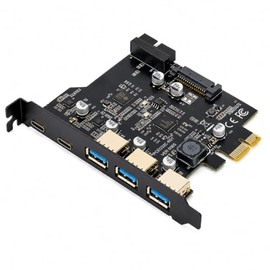 PCIe USB 3.2 Gen1 Card, 2xUSB Type C, 3xUSB Type A, 5Gbps Expansion Card for Desktop PC Expansion, PCI-Express USB Adapter, Compatible with Windows 7-11 & Linux