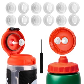6pcs Dispensing Rubber Valves Compatible with Gatorade Water Bottle, Silicone Valve Replacement Lid for Gatorade GX 30oz & Squeeze Bottle 32oz Plastic Inserts & Screwdriver