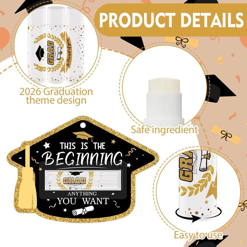 Nlicrst 30 Pack 2026 Graduation Lip Balms Gifts, Class of