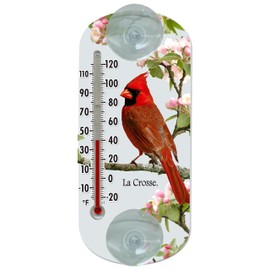 La Crosse Lacrosse 204-1081 8-inch Analog Capillary Window Thermometer with Cardinal