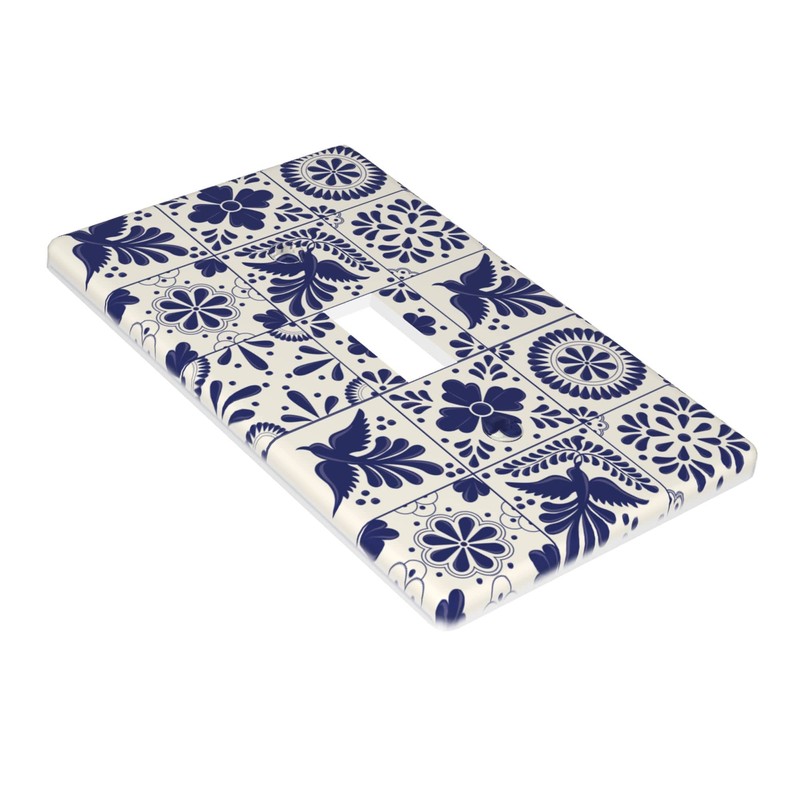 Mexican Talavera Tile Light Switch Cover 1-Gang,Single Toggle Decorative Switch