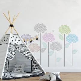 GSS Designs Hydrangea Stencils Floral Wall Stencil for Painting on Wall Yard Garden Fence (Hydrangea 12" x 16")