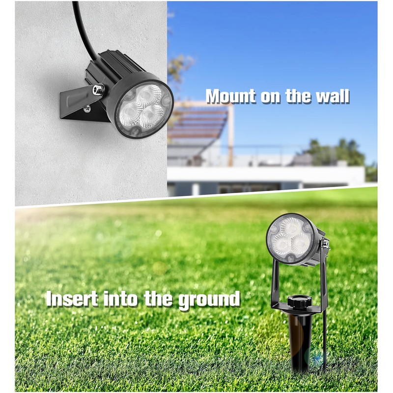 APONUO Metal Outdoor Solar Landscape Lights, Waterproof Spotlight 6-in-1 for