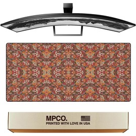 MPCO. Arabic Textiles Large Gaming Desk Pad - 36" x 17" Aeroglyde Fabric Goldenrod Desk Mats - Non-Slip, Washable, Smooth Glide for Precision Gaming & Work