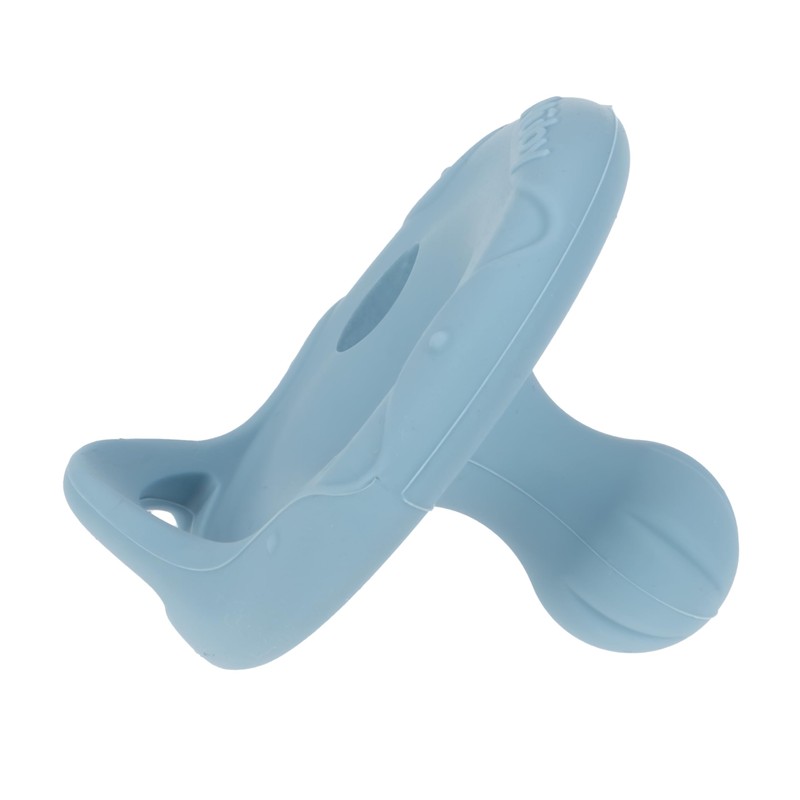 Nuby 2 Piece 100% Silicone Cherry/Natural Shape Pacifiers, 6-12 Months,
