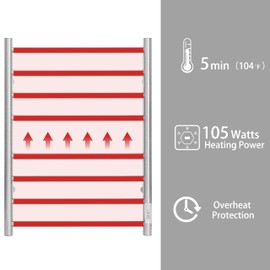 KEG Towel Warmer Wall Mounted with Built-in Timer 8 Bars Electric Stainless Steel Heated Towel Racks for Bathroom, Hot Plug-in Bath Towel Heater Brushed Nickel (TW-8-BN)