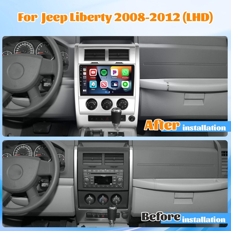 Roinvou 2+64G Android 10.1" Touch Screen for Jeep Liberty 2008-2012