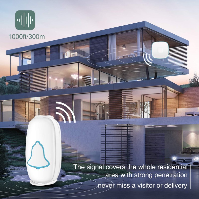 BO YING Wireless Doorbell, Bo Ying Waterproof Door Bell with