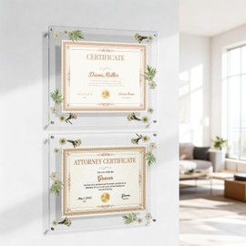 NIUBEE Diploma Frame 8.5x11 with Dried Flowers Acrylic Frame Display