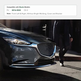 YHTAUTO Front Left and Right Bumper Grille Trim Strip Compatible with Mazda CX-3 2016-2022, Chrome Molding Grill Molding Panel, Stylish Radiator Grille Guard Cover, Pair Set